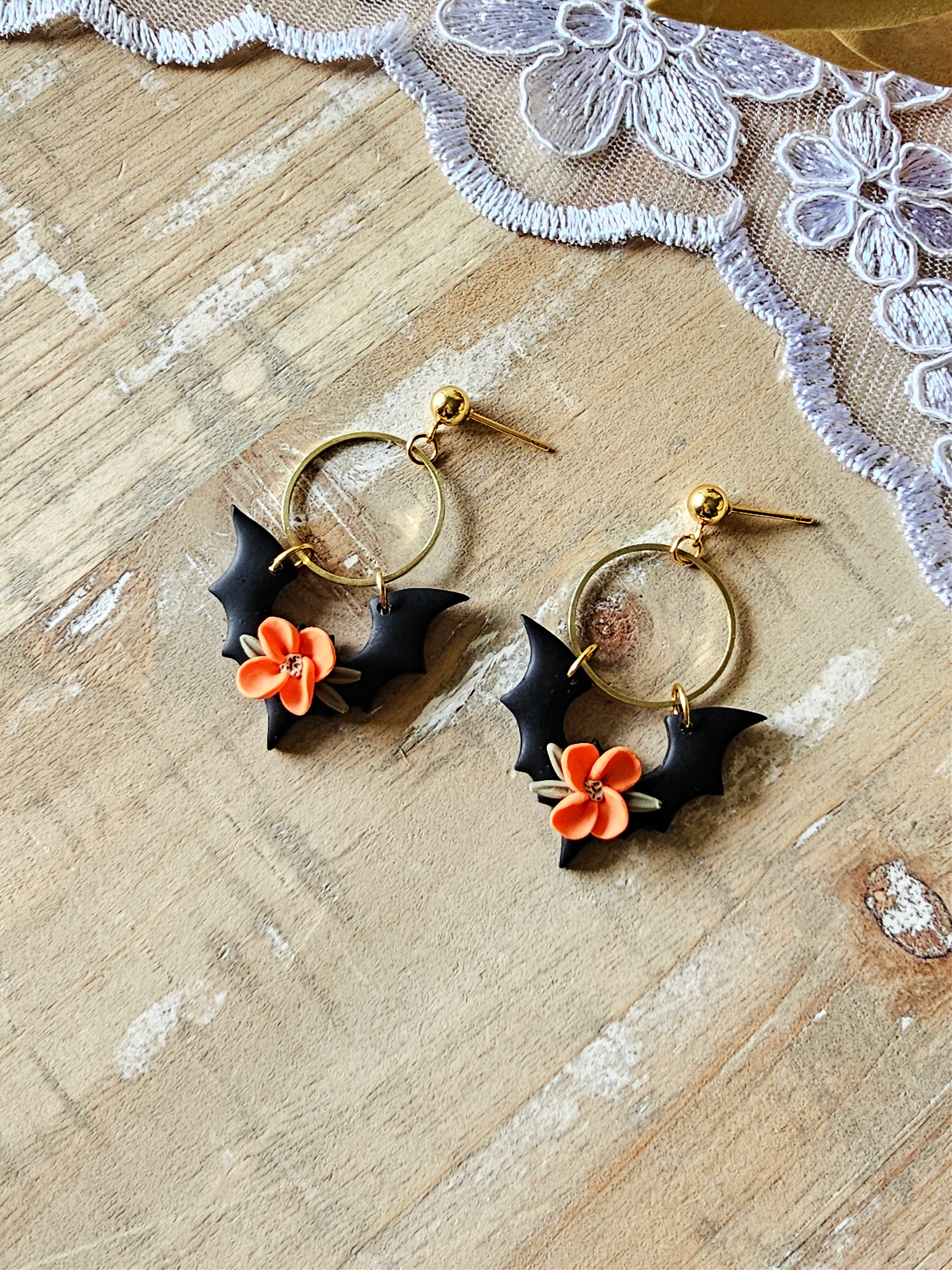 Halloween deals clay earrings