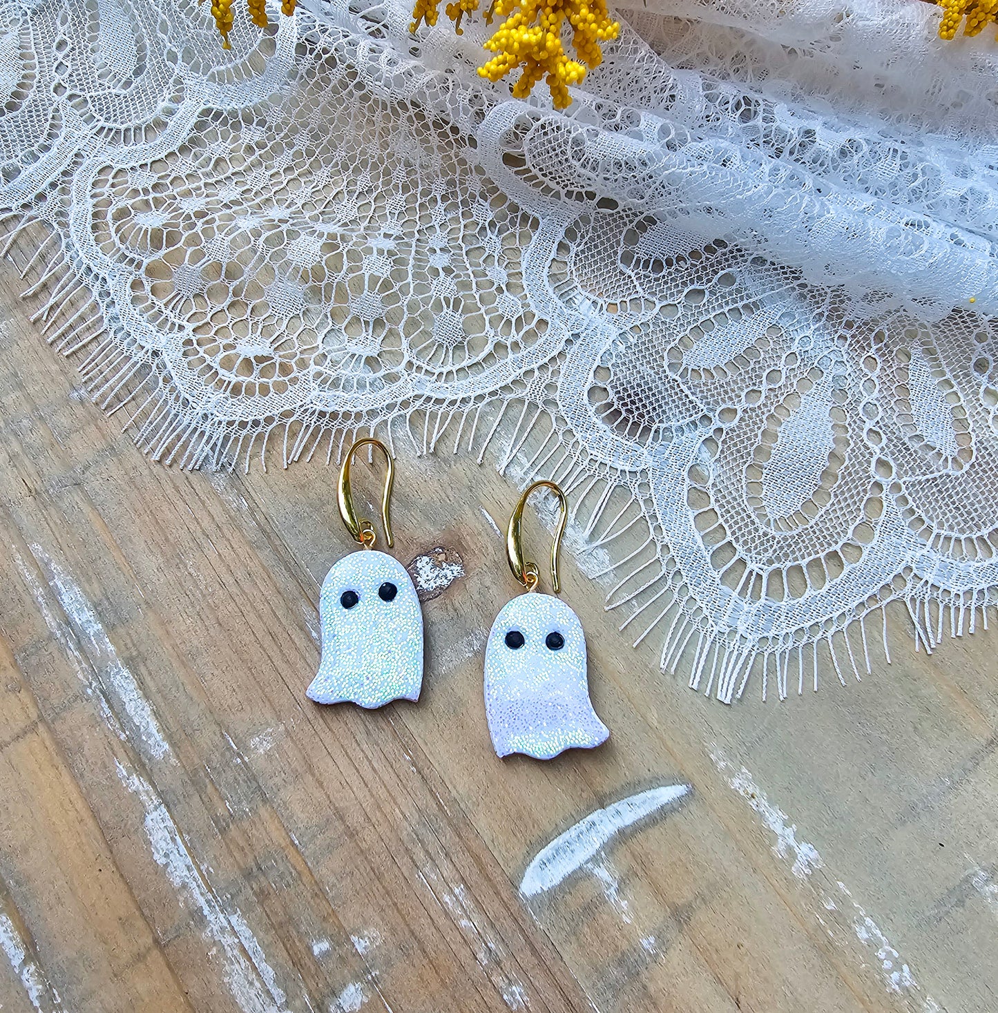 Glitter Ghost Earrings | Halloween Earrings