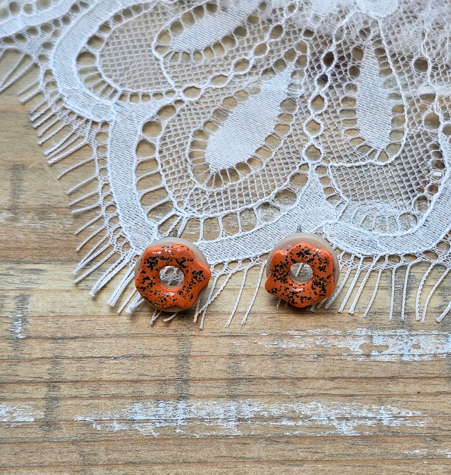 Halloween Glitter Donut Studs | Halloween Earrings