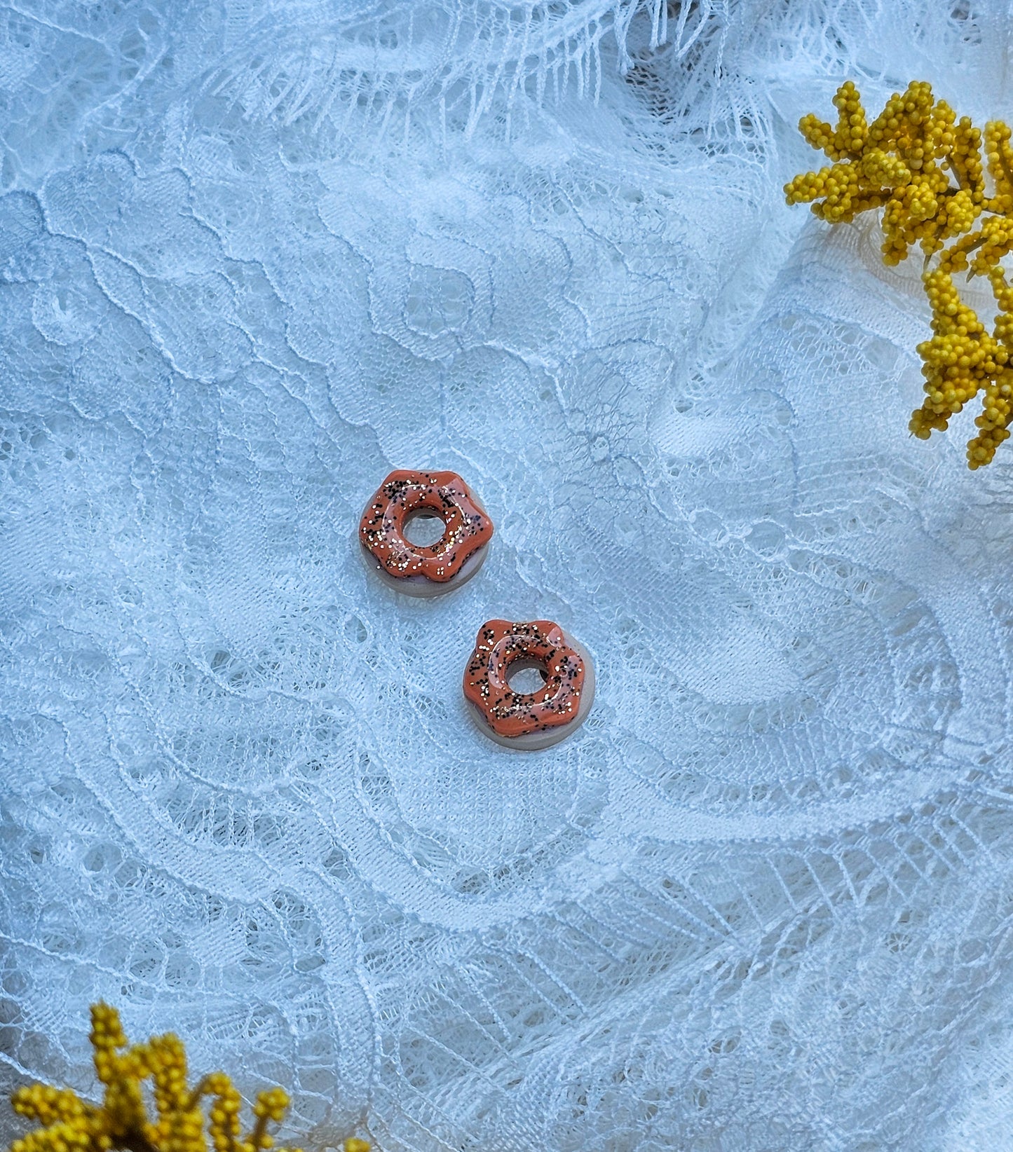 Halloween Glitter Donut Studs | Halloween Earrings