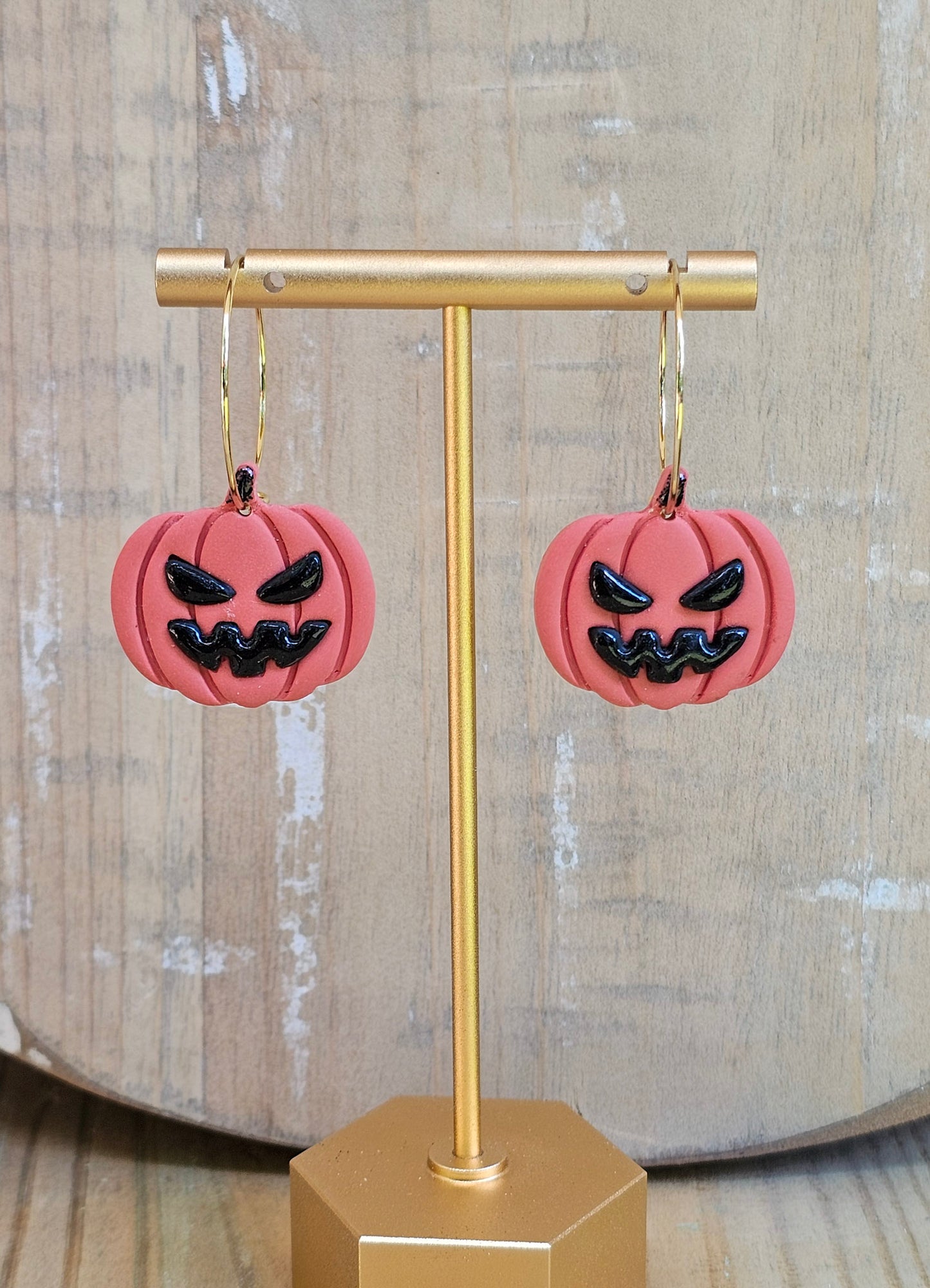 Jack-o-lantern Hoops | Halloween Earrings