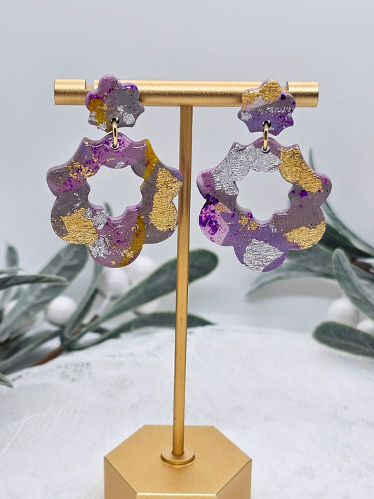 Purple & Gold Dangle | Pirate Earrings