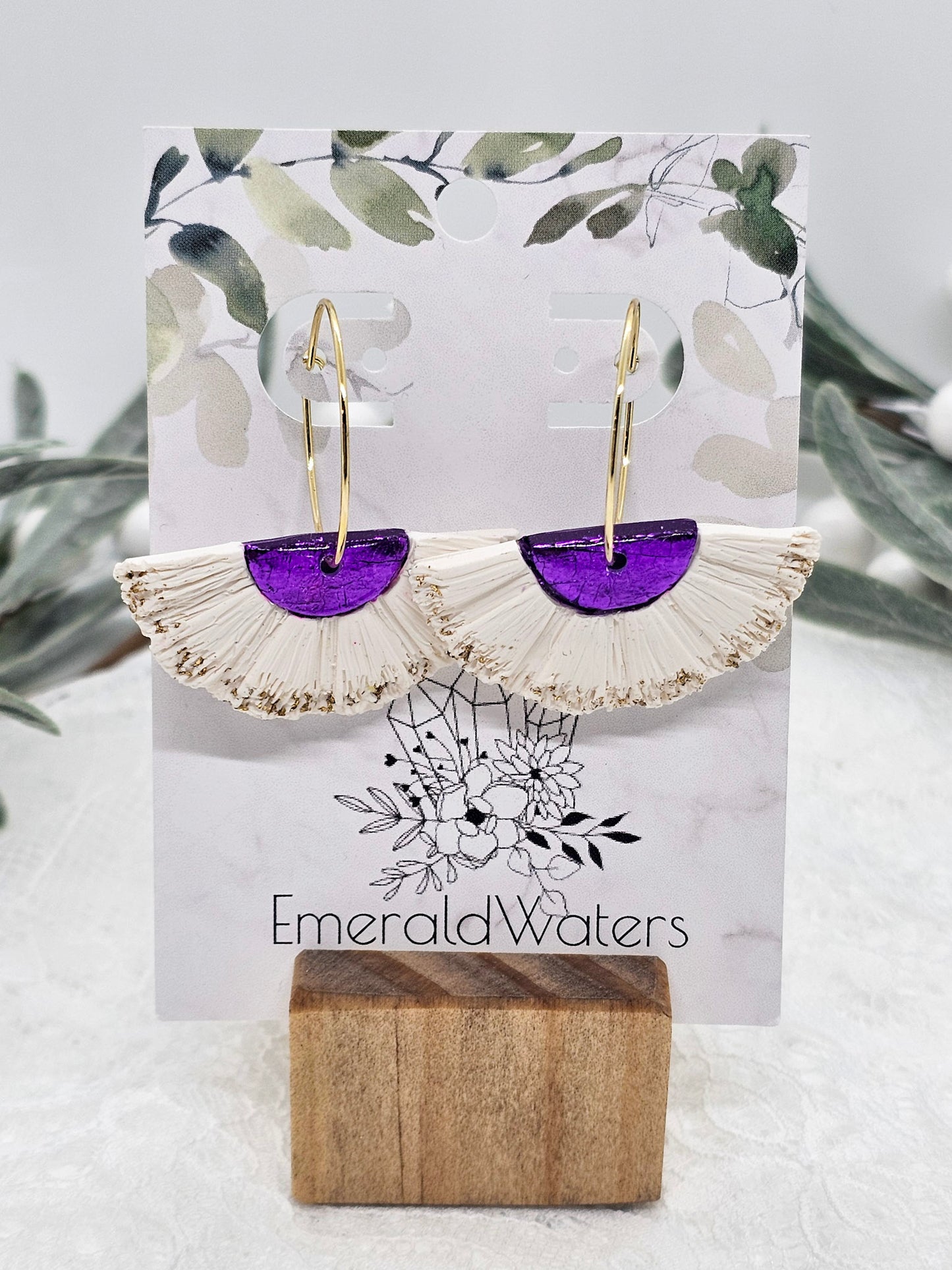 Purple and Gold Hoops | Pirate Earrings