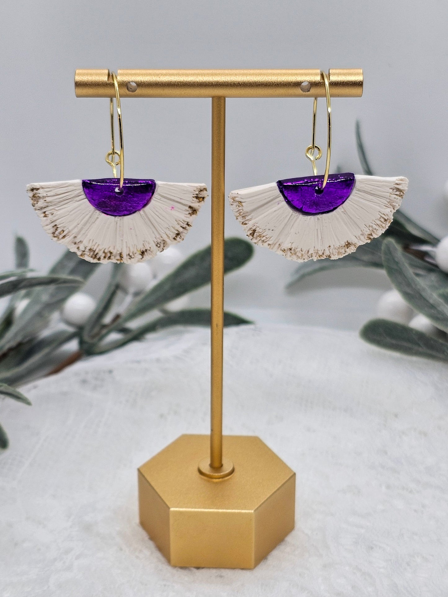 Purple and Gold Hoops | Pirate Earrings