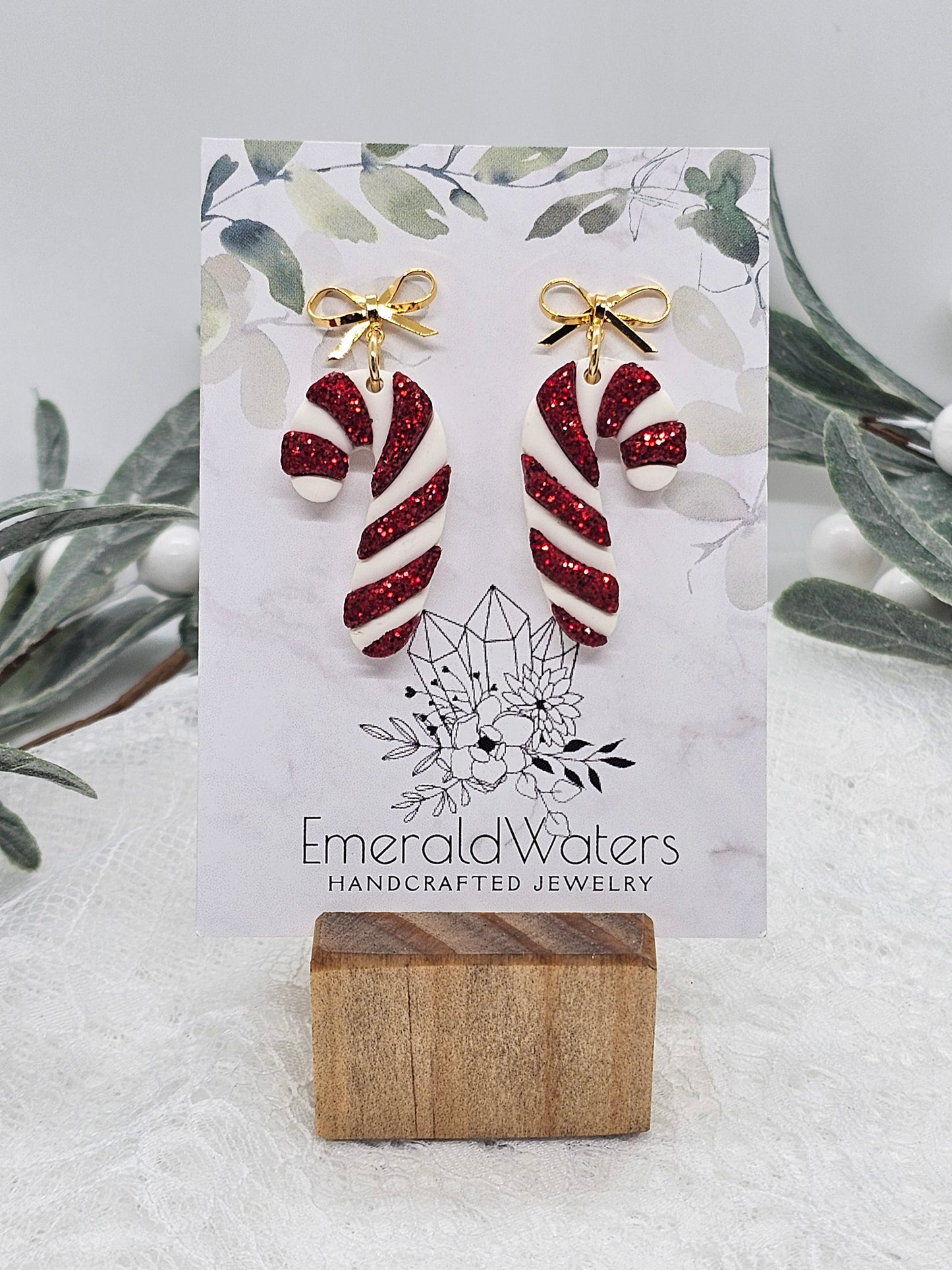 Red Peppermint Earring | Christmas Earring