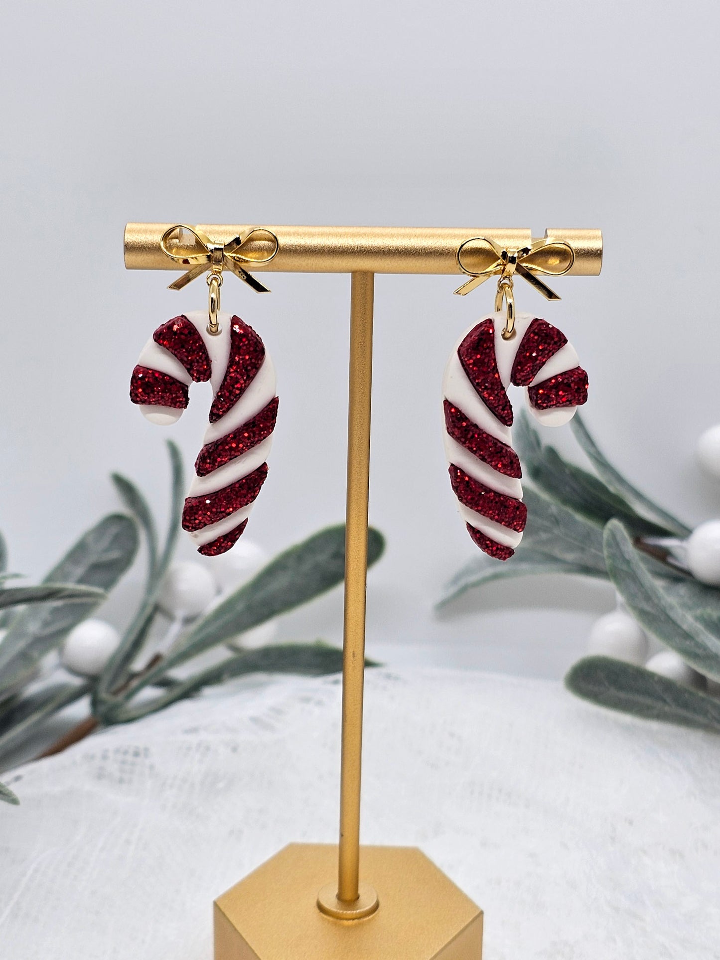 Red Peppermint Earring | Christmas Earring