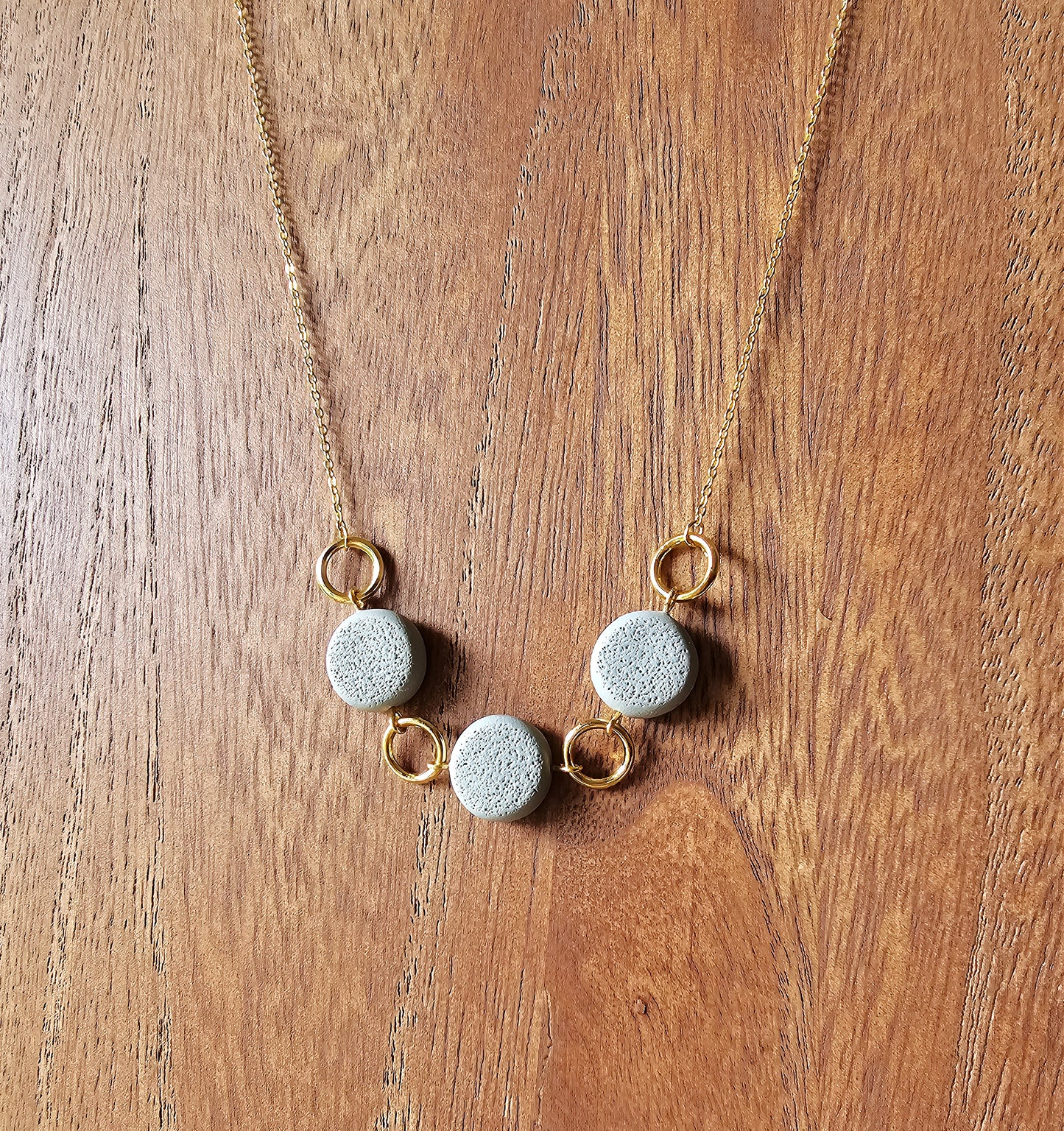 Dainty Gold  Circle Necklace | Sage and gold Necklace | Necklace for her