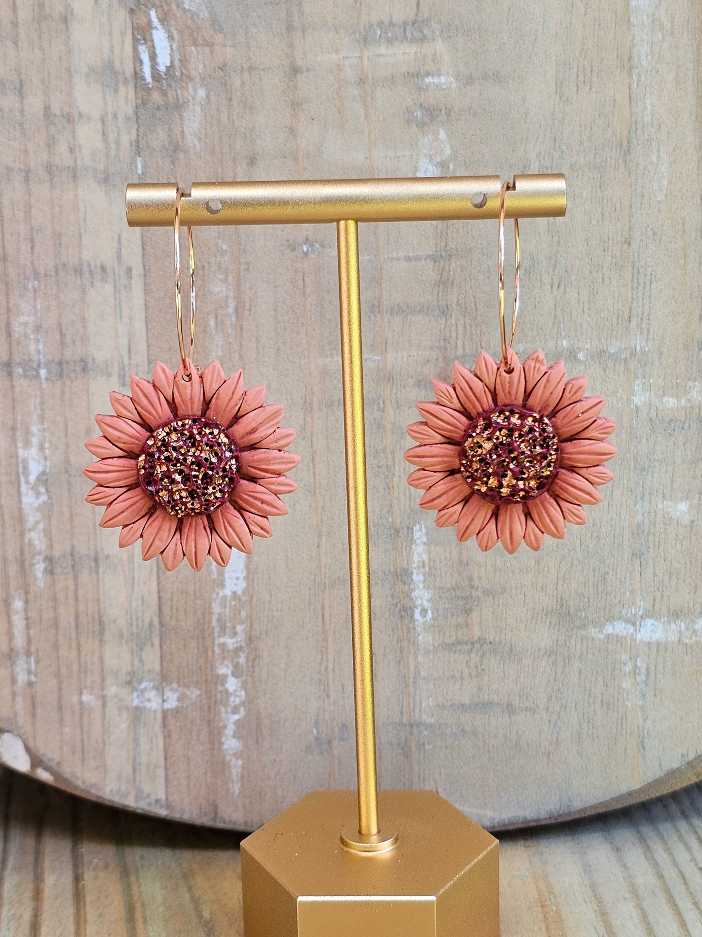 Autumn Sunflower Hoops | Halloween Earrings