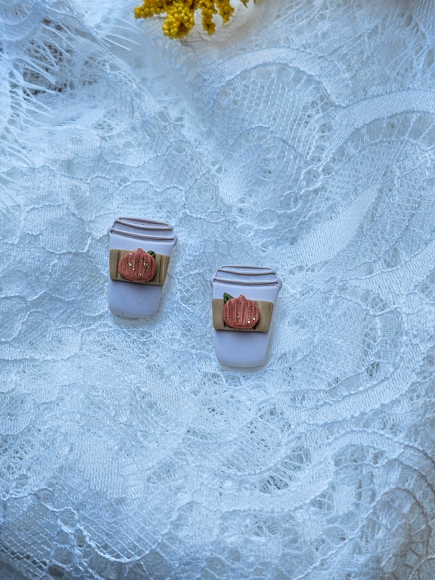 Pumpkin Coffee Studs | Autumn Studs