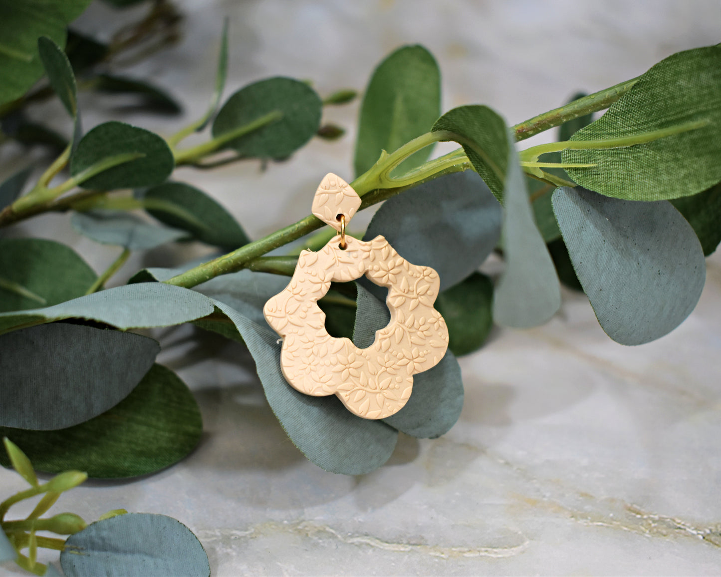 Elegant Flower Polymer Clay Earrings