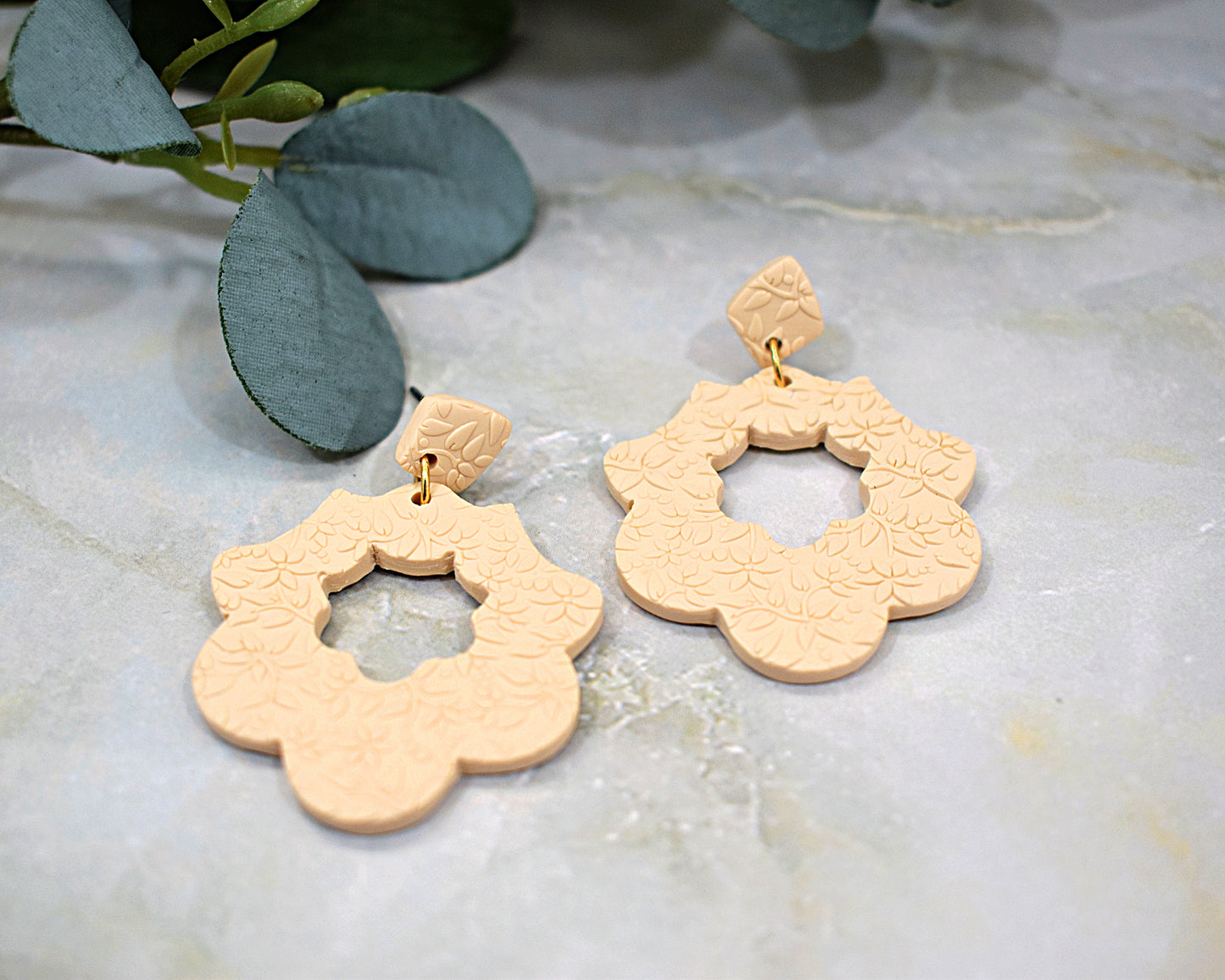 Elegant Flower Polymer Clay Earrings