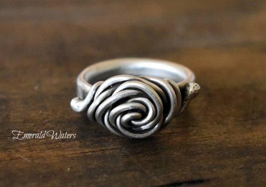 Sterling Silver Rose Ring